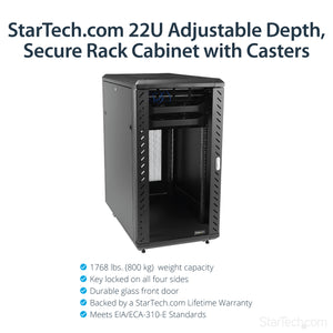 Startech 22U Server Rack Cabinet Network Equipment Rack Enclosure