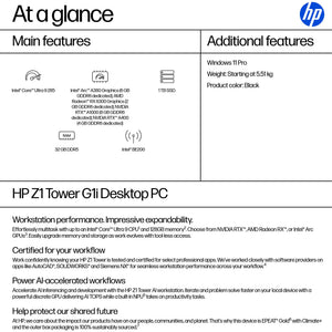 Hp Z1 Twr Base Unit G1I 500W Rcto ULTRA9-285 32GB 1TB W11P